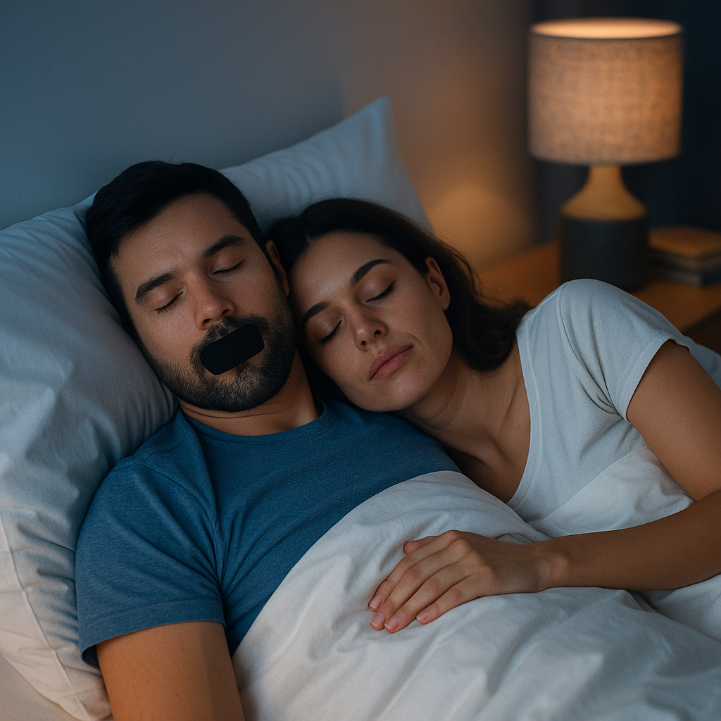 NoSnoreTape - Ruban anti-ronflement efficace et confortable.